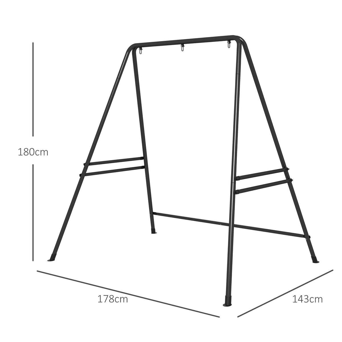 Hanging Chair Frame Hanging Chair Frame Made Of Steel Stand For Hanging Chair Max. 150 Kg Load Capacity For Indoor Outdoor Black 178 X 143 X 180 Cm