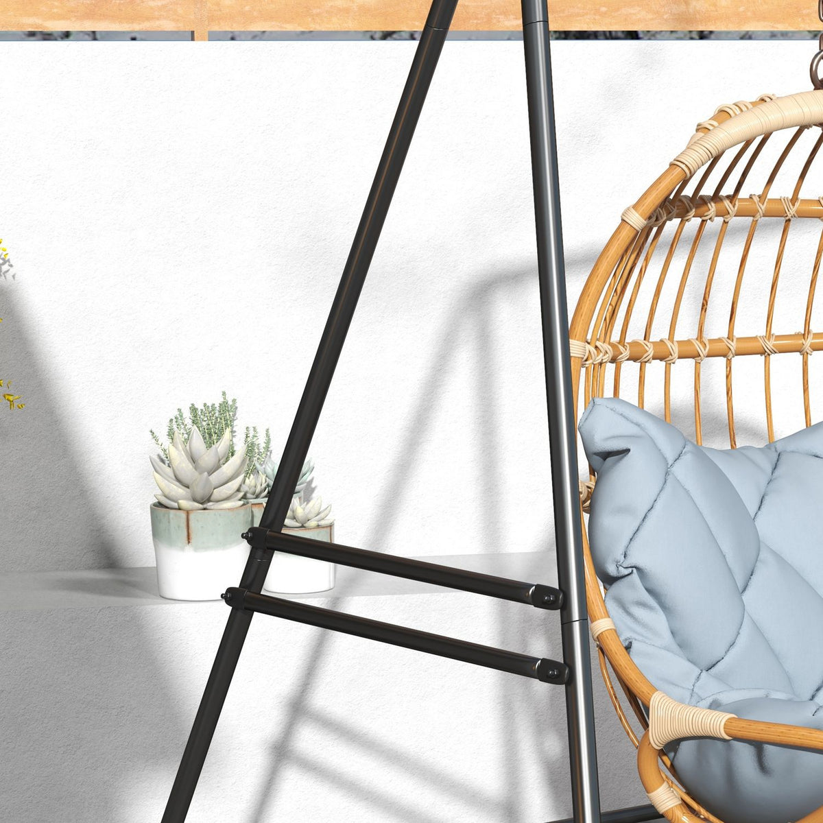 Hanging Chair Frame Hanging Chair Frame Made Of Steel Stand For Hanging Chair Max. 150 Kg Load Capacity For Indoor Outdoor Black 178 X 143 X 180 Cm