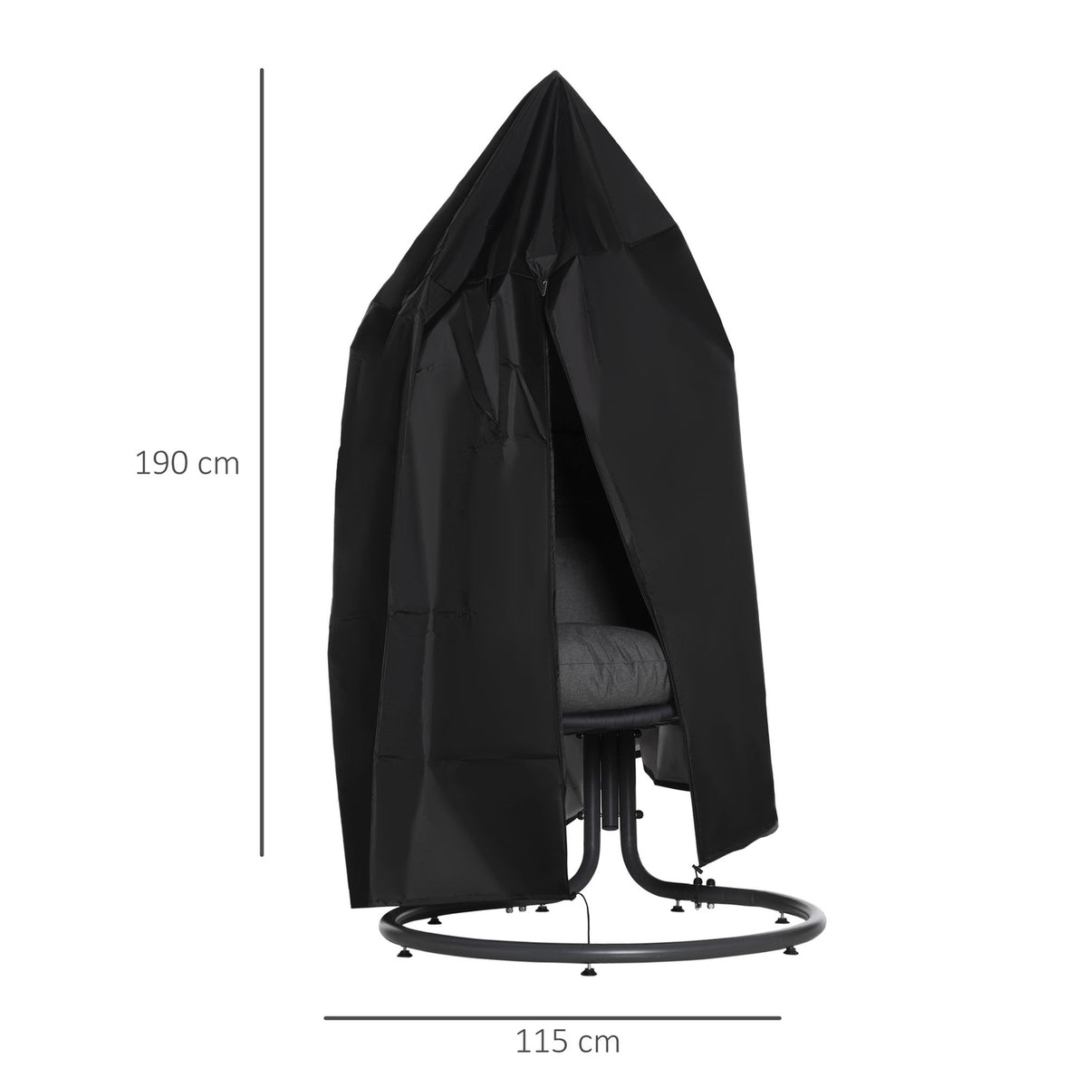 Hanging Chair Protective Cover, Waterproof Cover Made Of 210D Oxford, Suitable For Outdoor Hanging Basket, Ø115 X 190H Cm
