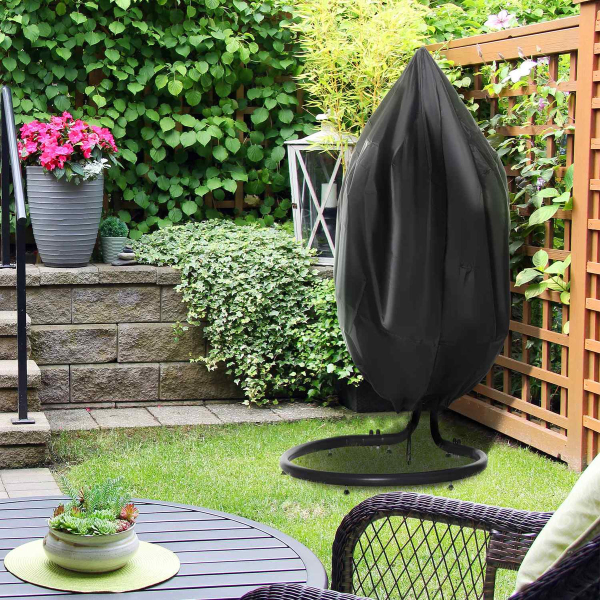 Hanging Chair Protective Cover, Waterproof Cover Made Of 210D Oxford, Suitable For Outdoor Hanging Basket, Ø115 X 190H Cm