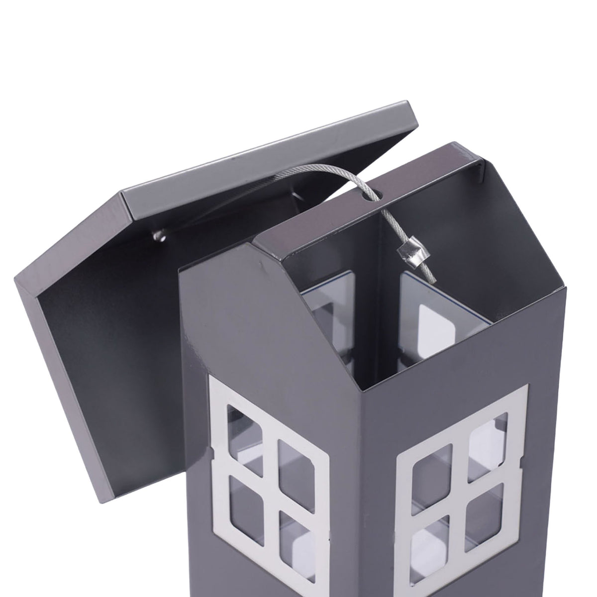 Hanging Metal Birdhouse with Removable Roof