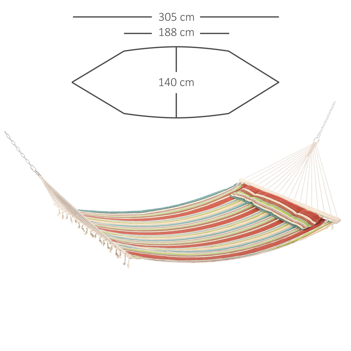 Hanging Seat Colorful Striped Hanging Chair, Hanging Chair, Hammock, Swing, 188X140Cm