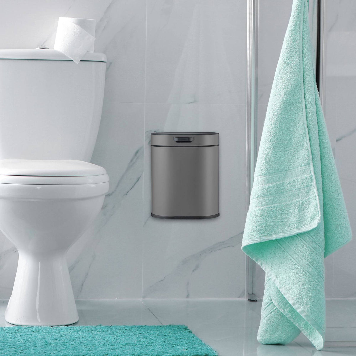 Hanging Waste Bin 5L with Push-Up Lid for Kitchen/Bathroom