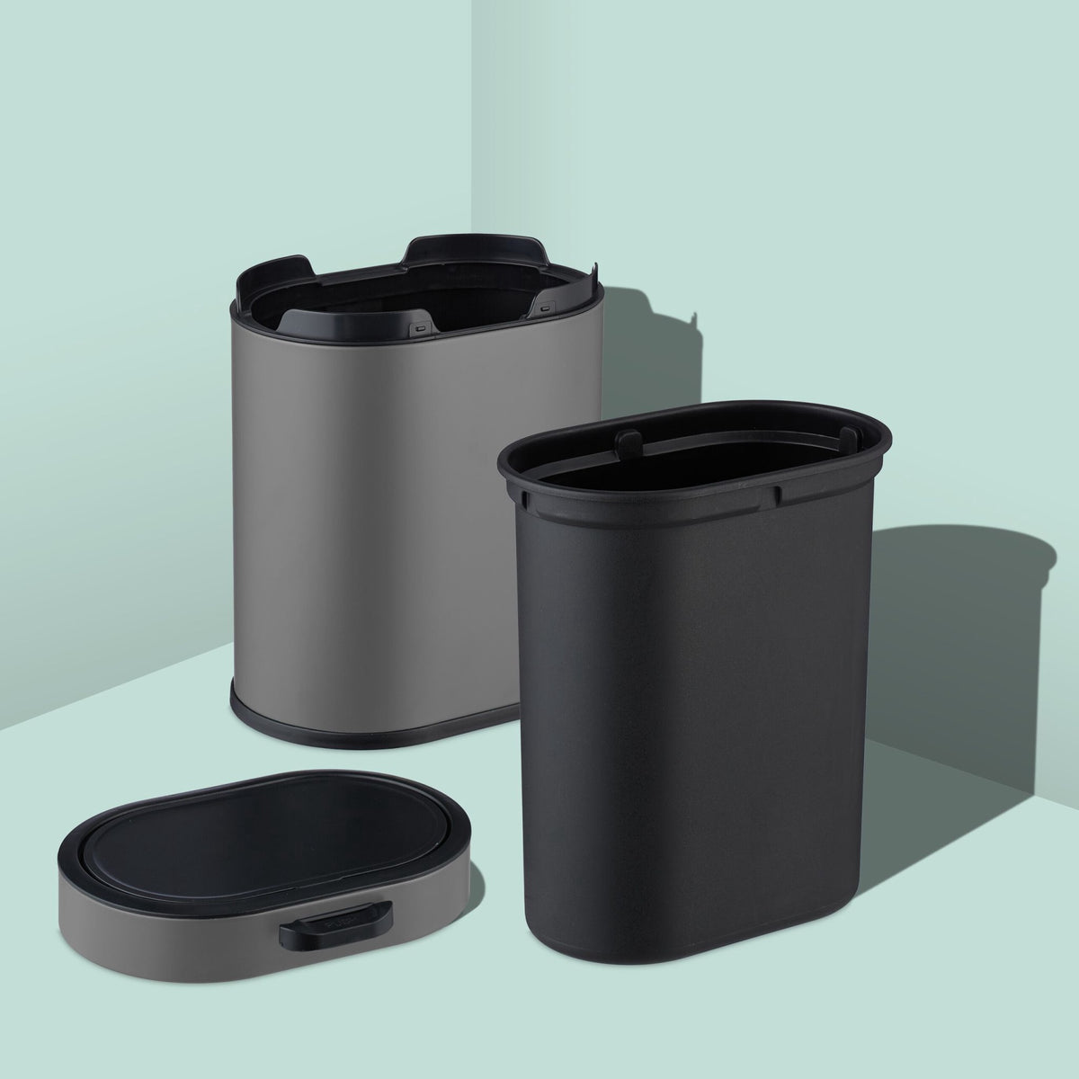 Hanging Waste Bin 5L with Push-Up Lid for Kitchen/Bathroom