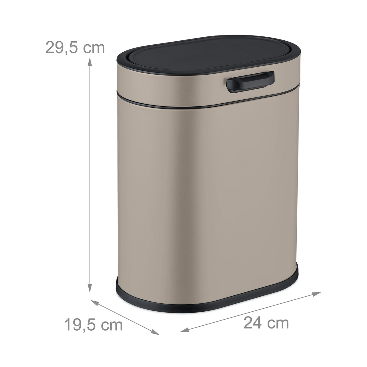 Hanging Waste Bin 5L with Push-Up Lid for Kitchen/Bathroom