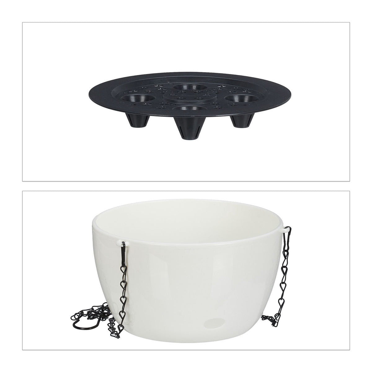 Hanging baskets with water containers set of 3