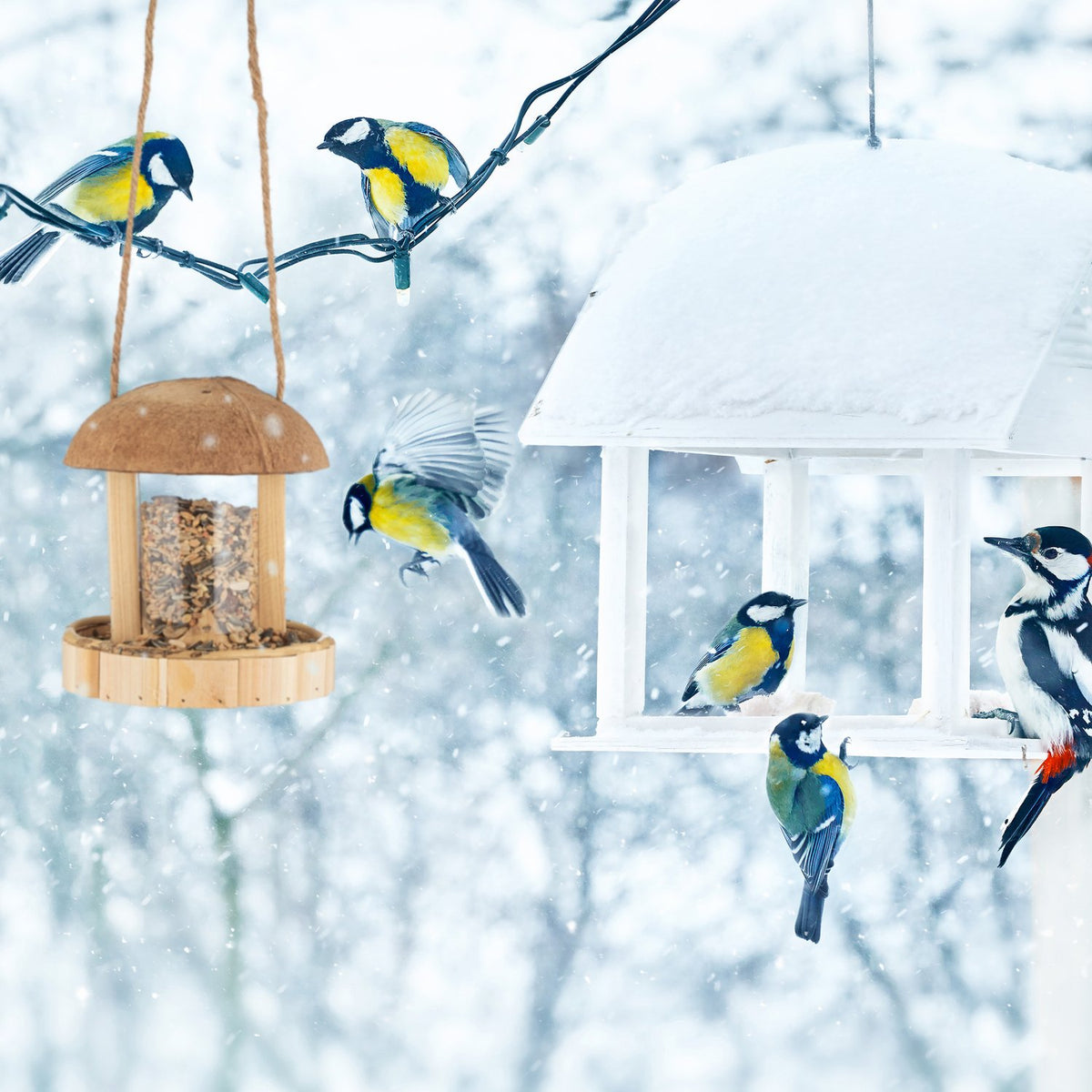 Hanging bird feeder