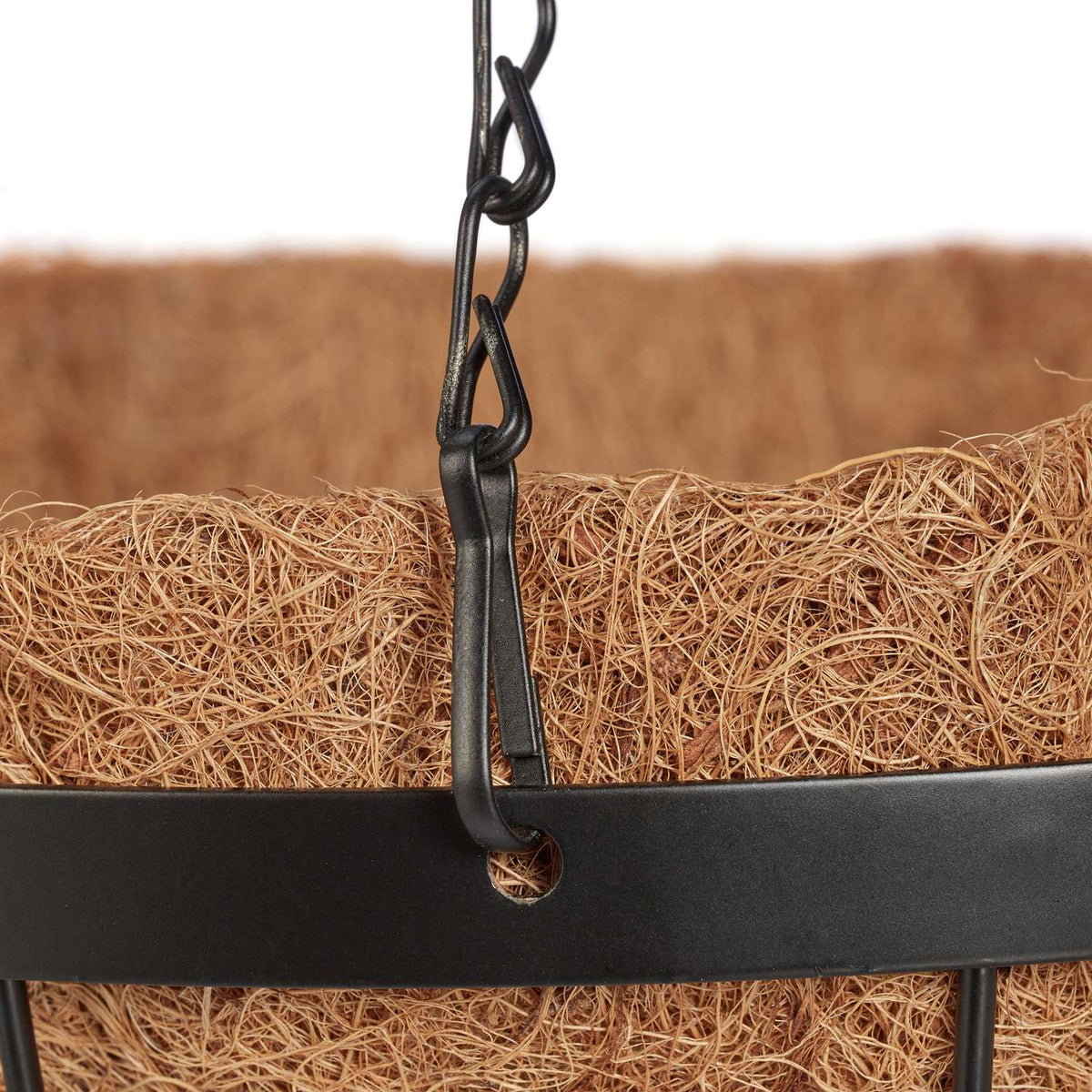 Hanging flower basket with 3 baskets made of coconut fiber