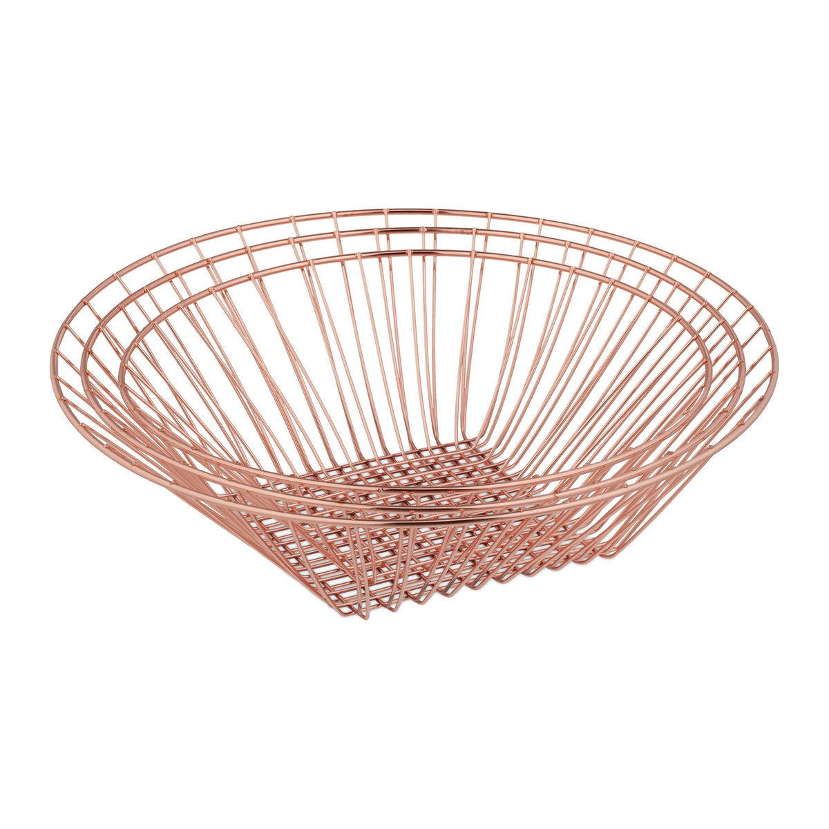 Hanging fruit basket in copper