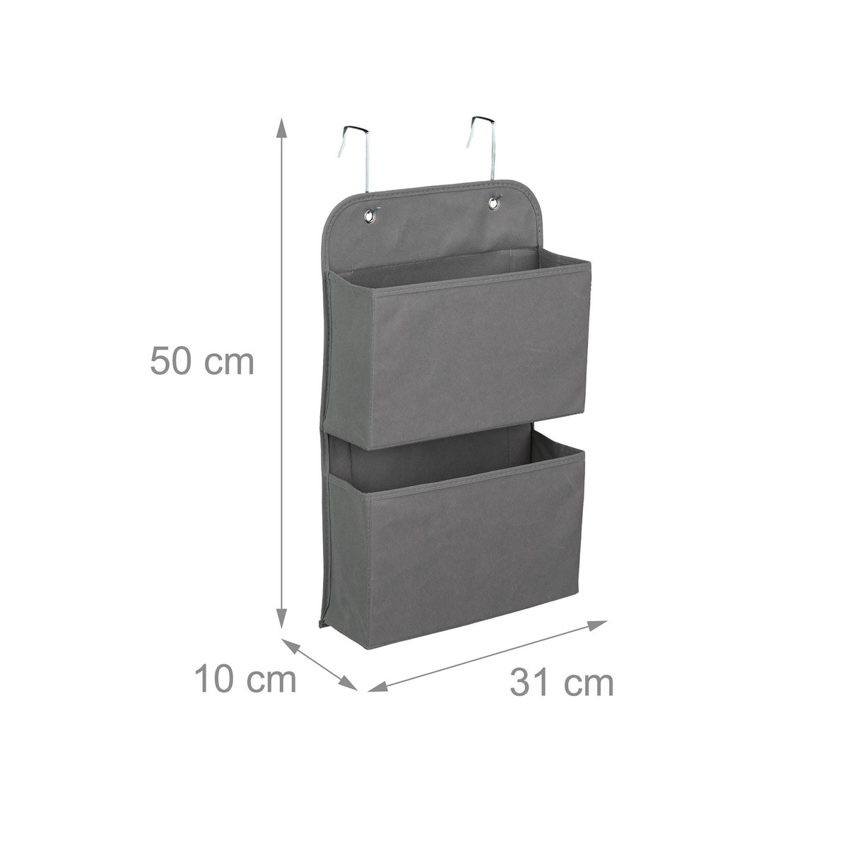Hanging organizer with 2 compartments