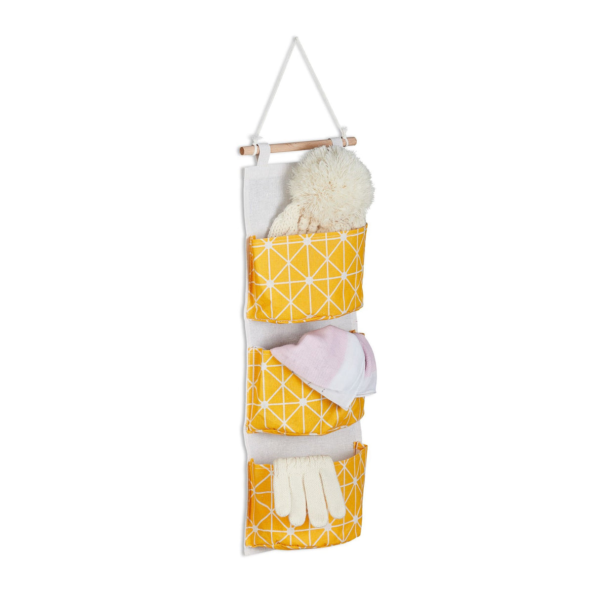 Hanging storage in fabric
