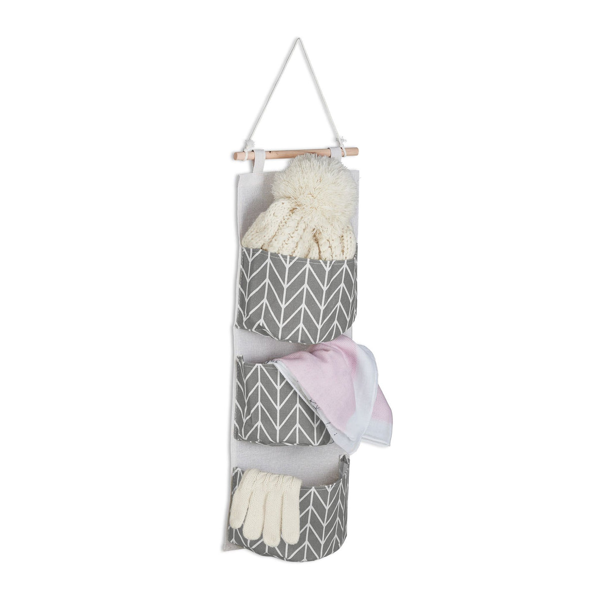 Hanging storage in fabric