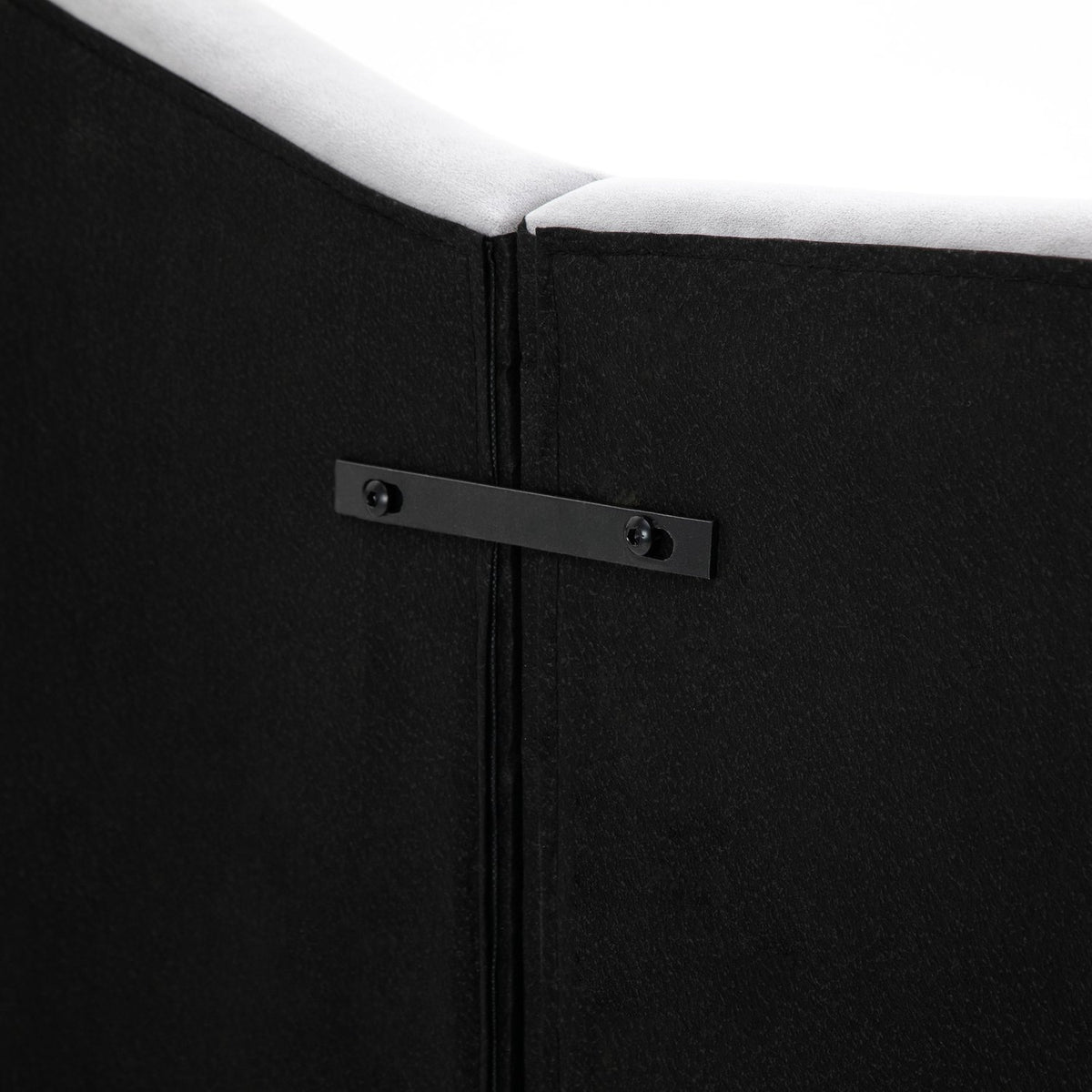 Headboard Stylish Padded Bed Headboard In Gray, Poplar And Polyester, Modern Design, 185X8X134Cm