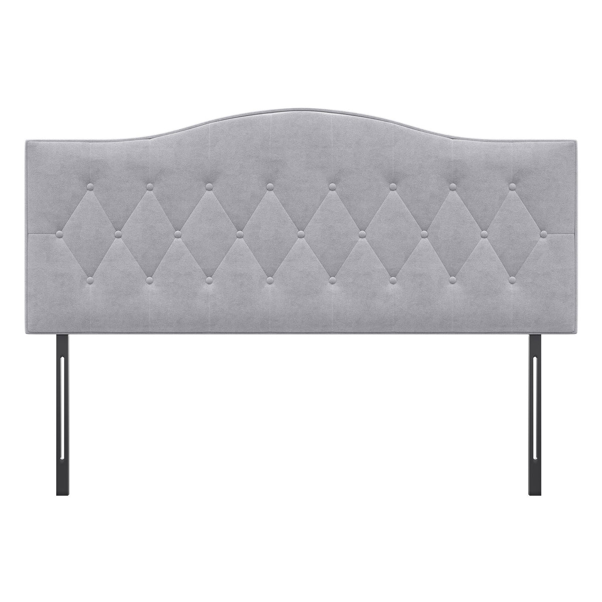 Headboard Stylish Padded Bed Headboard In Gray, Poplar And Polyester, Modern Design, 185X8X134Cm