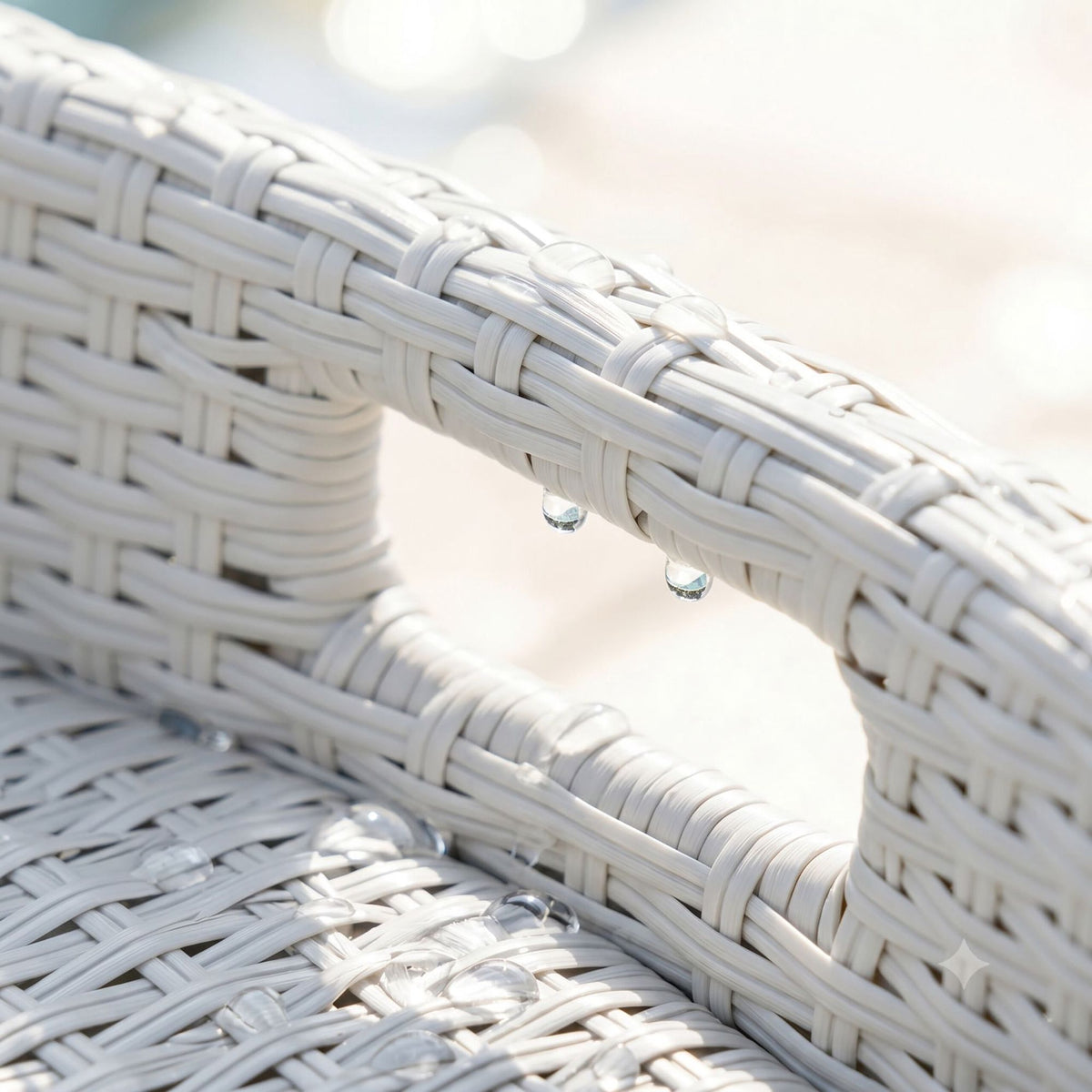 Heart-Shaped Floating Pool Tray, White, PE Rattan