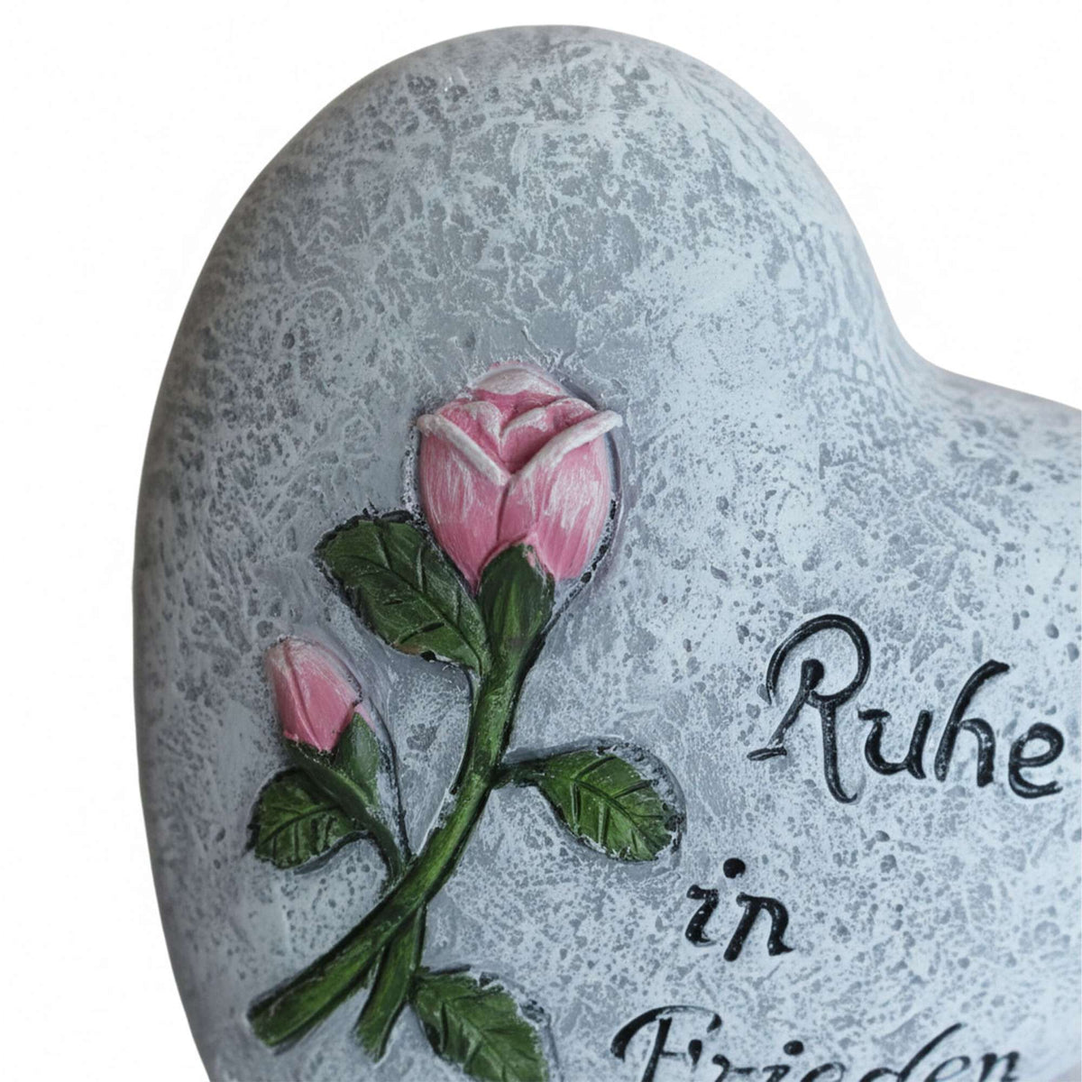 Heart-Shaped Grave Ornament with "Ruhe in Frieden"