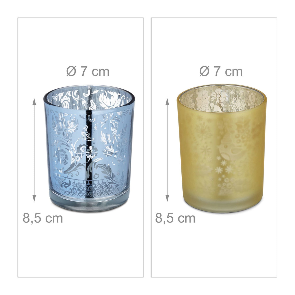 Heat candle holder gold silver set of 12