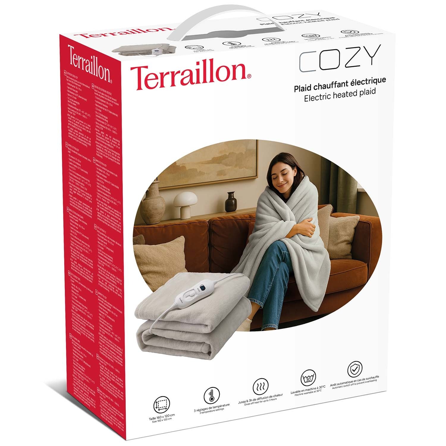 Heated Blanket 160x120cm Light Grey
