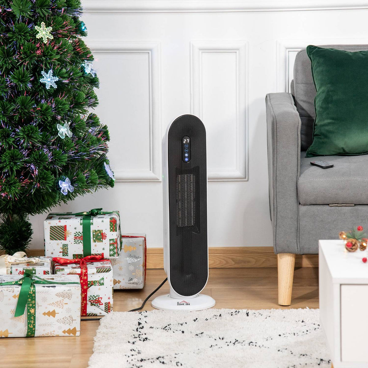 Heater Fan Heater 2000W Electric Heater Ceramic Heating Tower With Remote Control 24 Hour Timer Oscillation Heater Heater 21 X 21 X 63.5 Cm