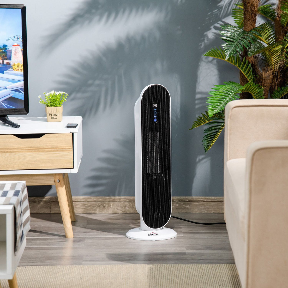 Heater Fan Heater 2000W Electric Heater Ceramic Heating Tower With Remote Control 24 Hour Timer Oscillation Heater Heater 21 X 21 X 63.5 Cm