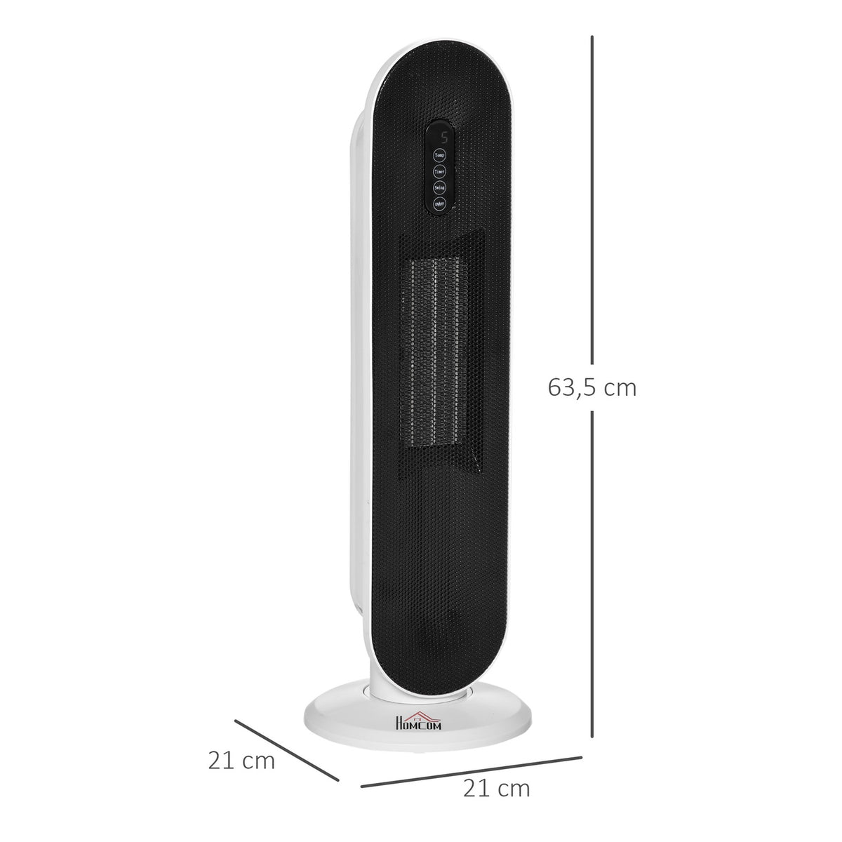 Heater Fan Heater 2000W Electric Heater Ceramic Heating Tower With Remote Control 24 Hour Timer Oscillation Heater Heater 21 X 21 X 63.5 Cm