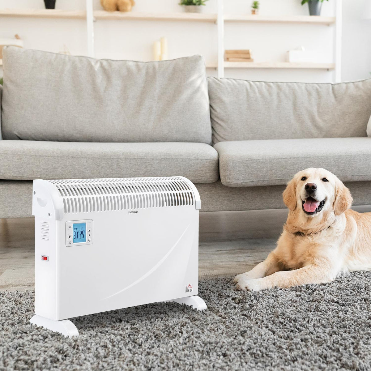 Heater Fan Heater 2000W Electric Heater With 3 Levels Warm 24 Hour Timer Heater Heat Metal Plastic White 58.5 X 20 X 43 Cm