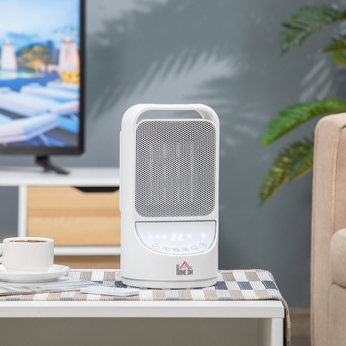 Heater Fan Heater 750W/1500W Ceramic Electric Heater With 3 Levels Warm 12 Hour Timer 45° Oscillation Heater Heating Heat Pp Pbt White