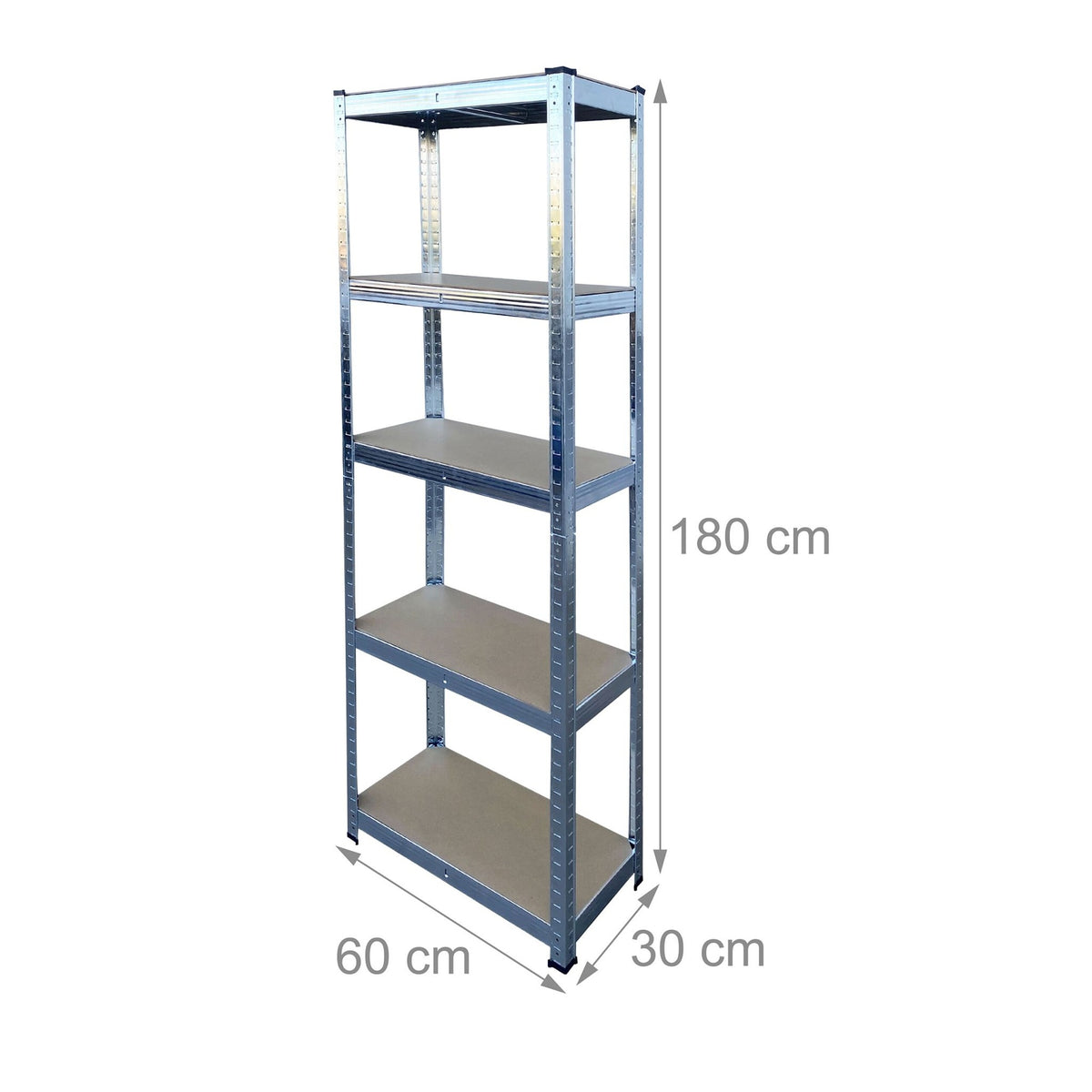 Heavy-Duty Adjustable Shelving Unit, 180x60x30 cm