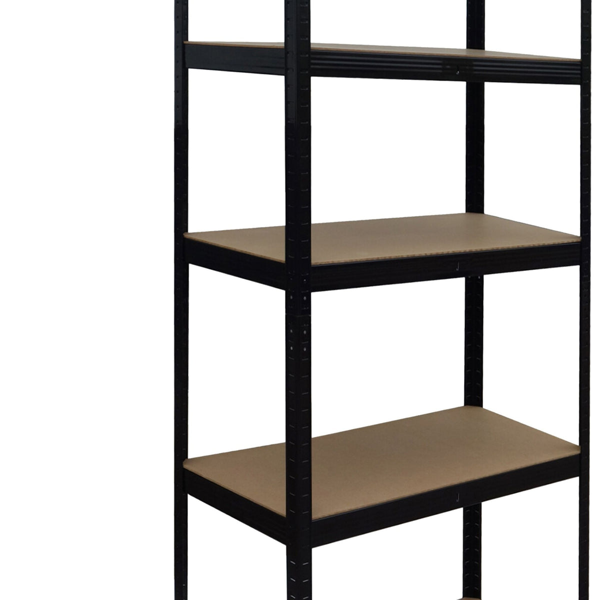 Heavy-Duty Steel Rack, 5 Adjustable Shelves, Black