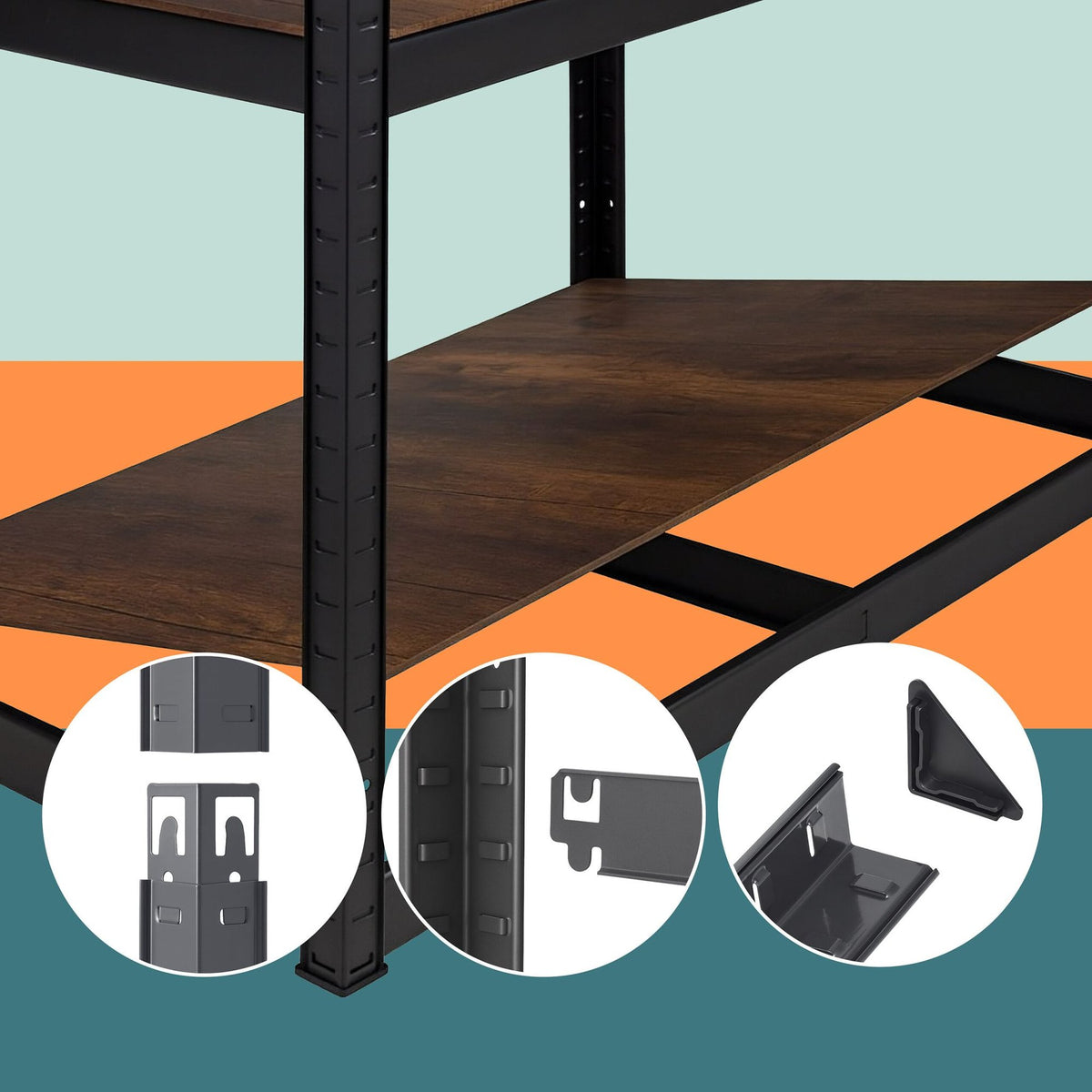 Heavy-Duty Steel Shelf 180x60x30 cm, Adjustable Shelves