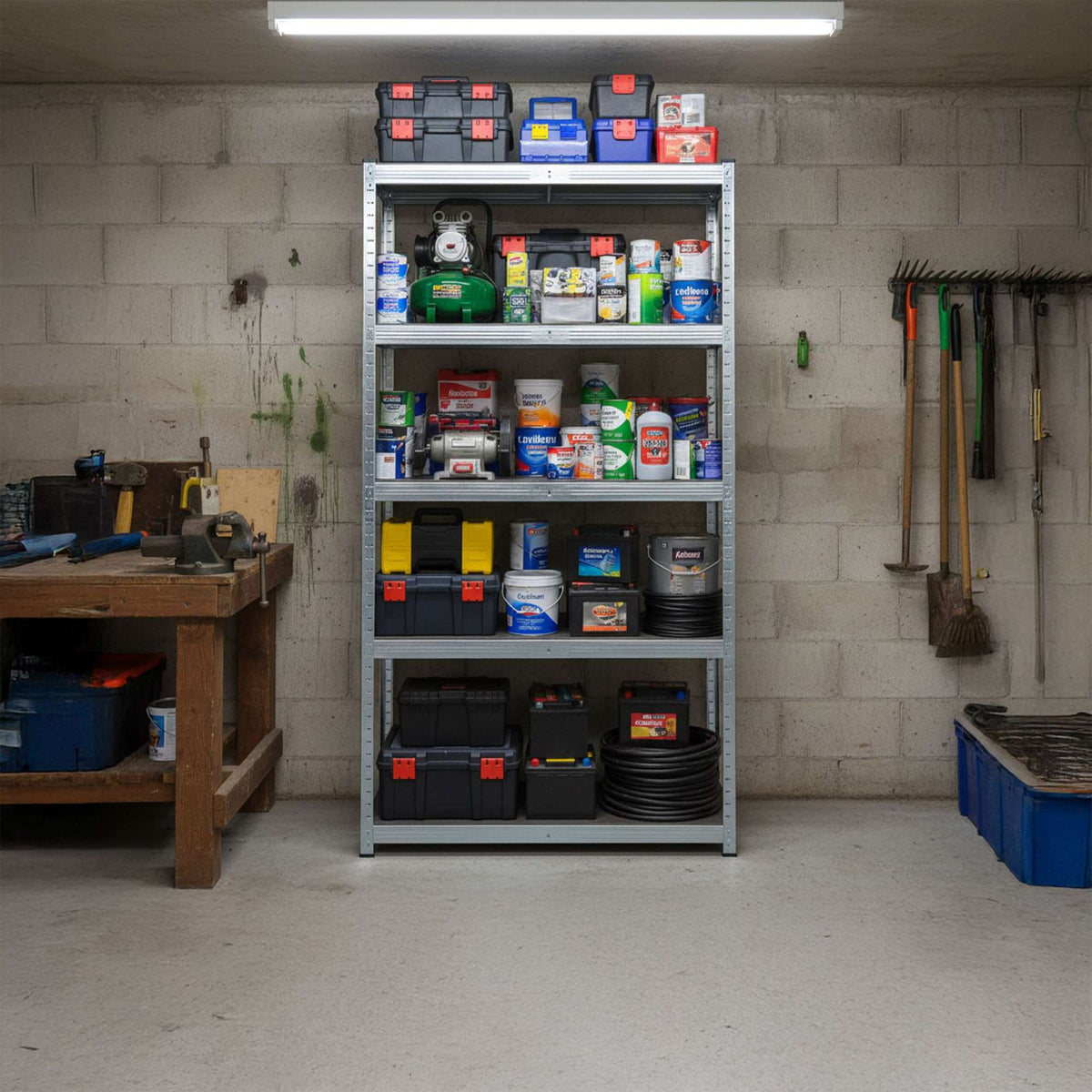Heavy-Duty Steel Shelving Unit, 5 Tiers, 875 kg Capacity