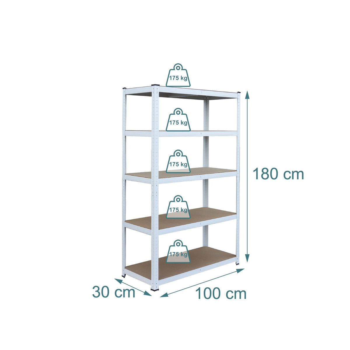 Heavy-Duty Steel Storage Rack, 5 Adjustable Shelves
