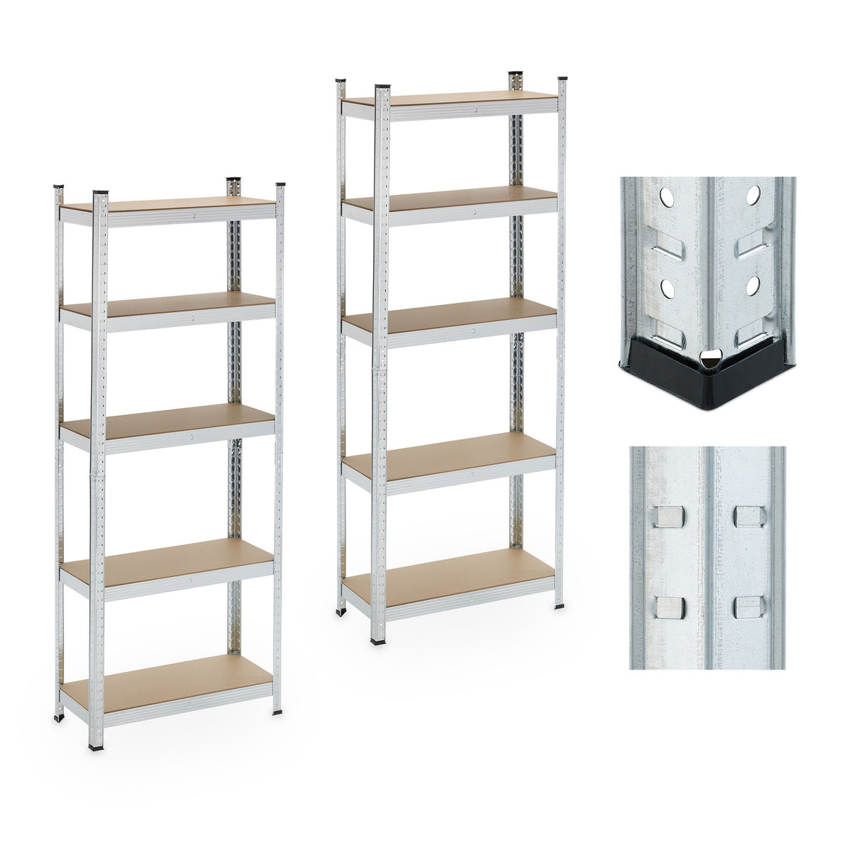 Heavy-Duty Steel Storage Racks, Set of 2, Adjustable Shelves