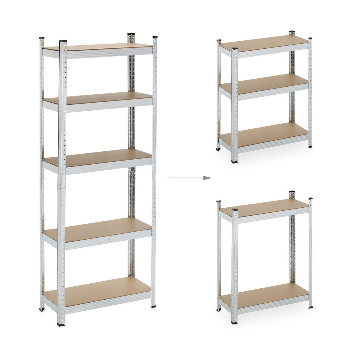 Heavy-Duty Steel Storage Racks, Set of 2, Adjustable Shelves