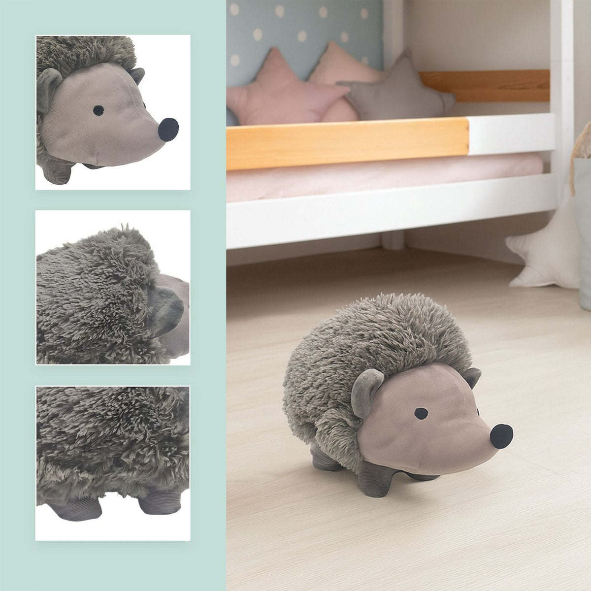 Hedgehog Doorstop – Sand-Filled Cotton, Child-Safe