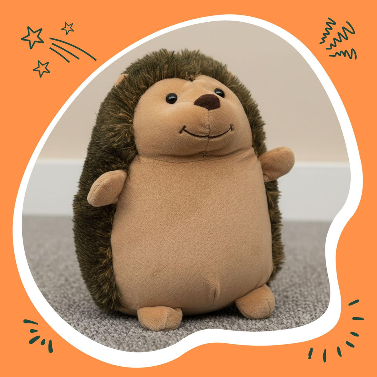Hedgehog Doorstop, Sand-Filled, Soft Fabric