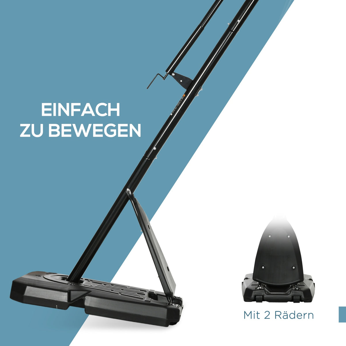 Height-Adjustable Basketball Stand 293-350 Cm Rollable Steel Basketball Backboard Stand