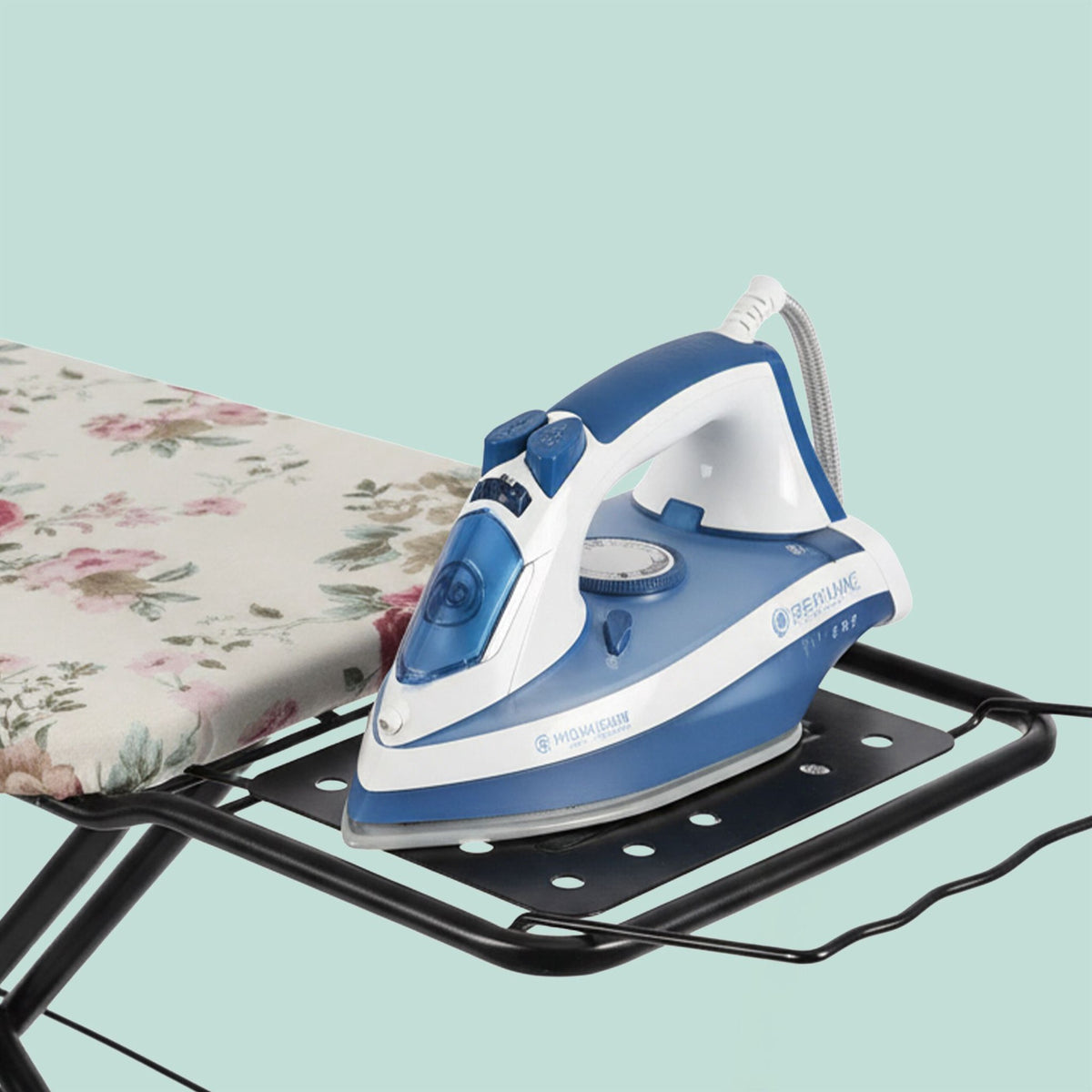 Height-Adjustable Ironing Board with Iron Rest, 110x33 cm