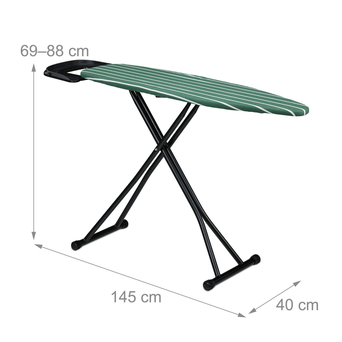 Height-Adjustable Ironing Board with Iron Rest, 121 x 39 cm
