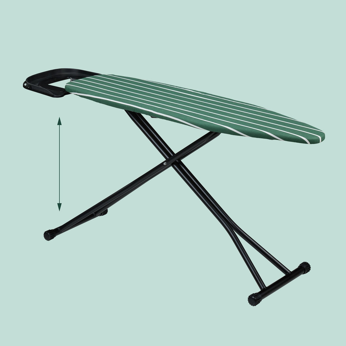 Height-Adjustable Ironing Board with Iron Rest, 121 x 39 cm