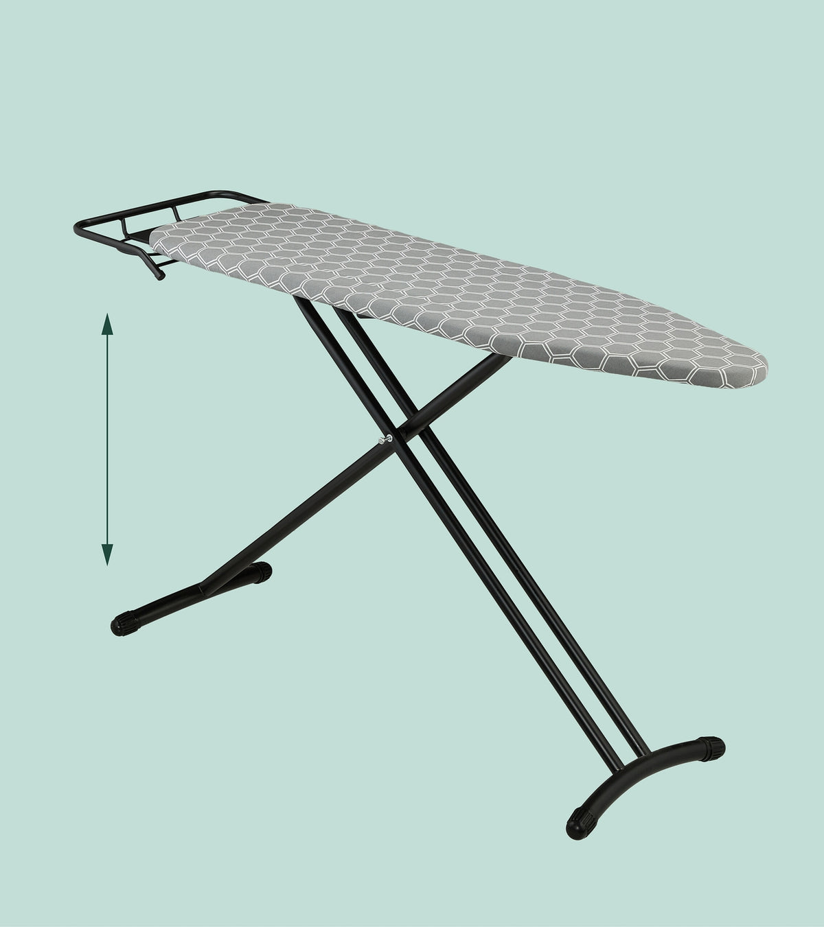 Height-Adjustable Ironing Board with Iron Rest