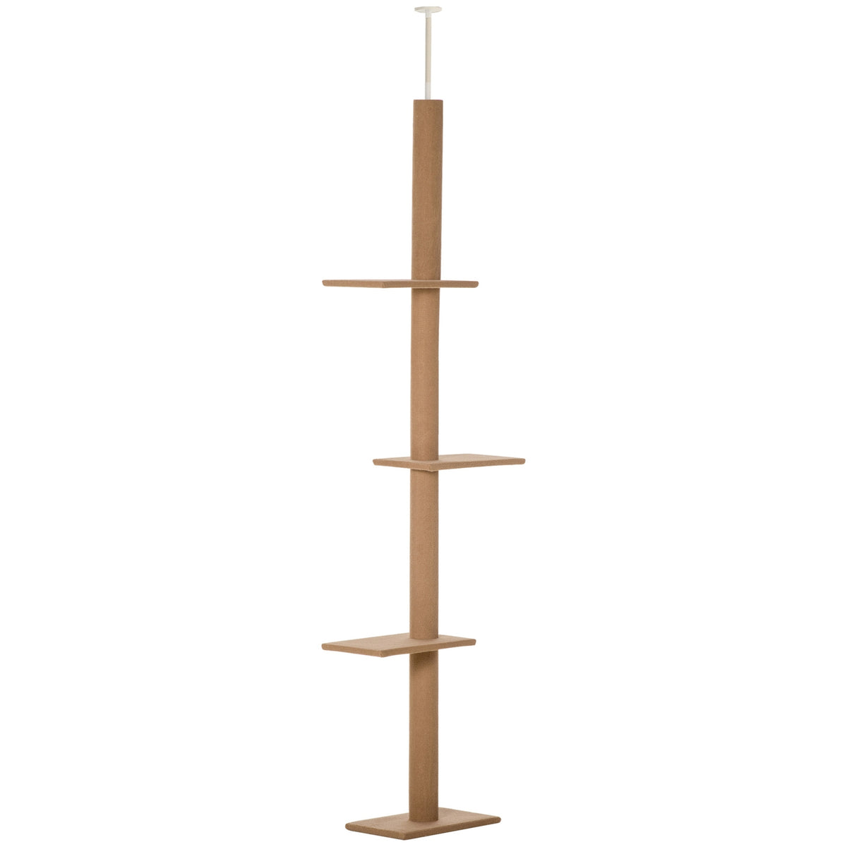 Height-Adjustable Scratching Post Climbing Tree For Cats, Play Tree, Light Brown, 43X27X228-260Cm