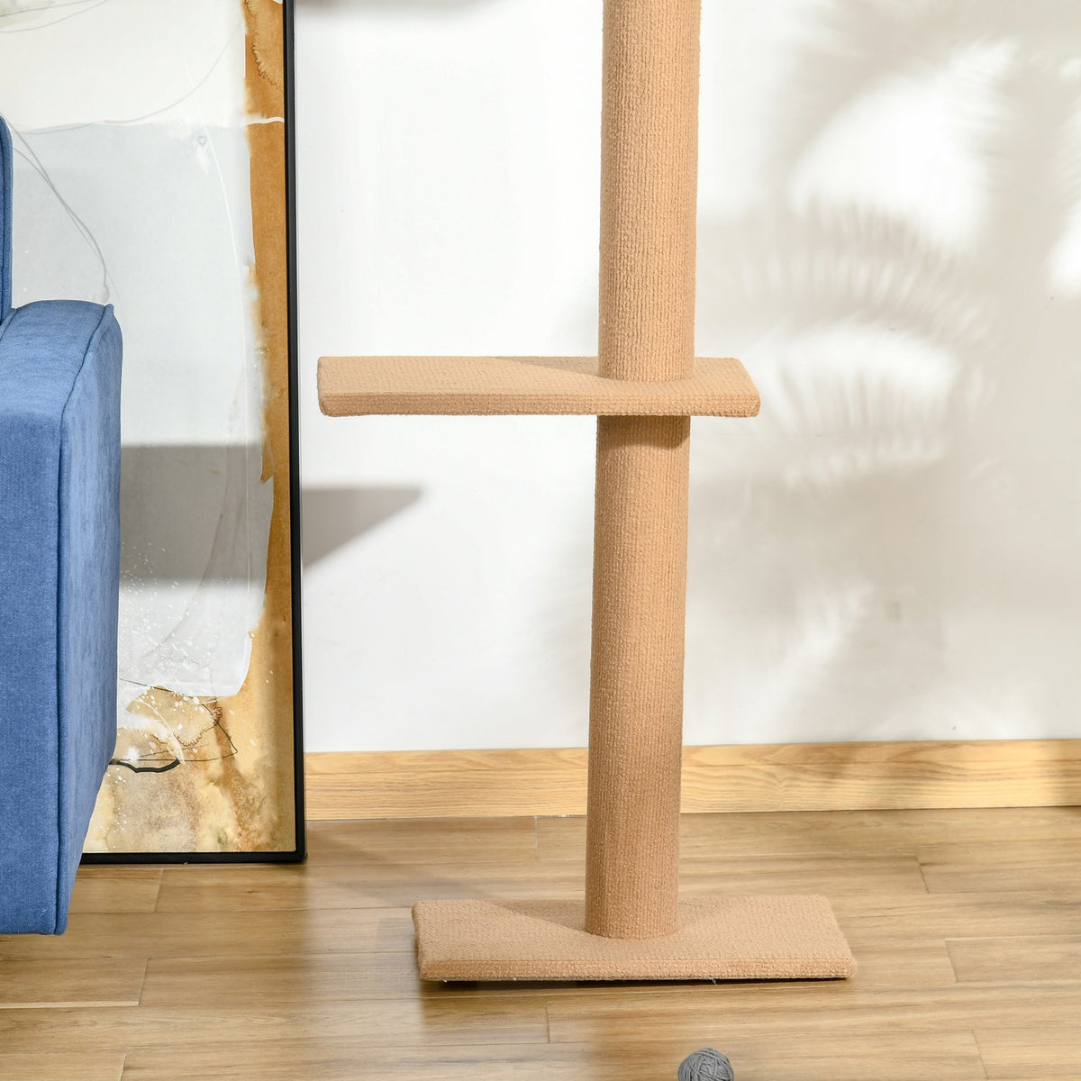 Height-Adjustable Scratching Post Climbing Tree For Cats, Play Tree, Light Brown, 43X27X228-260Cm