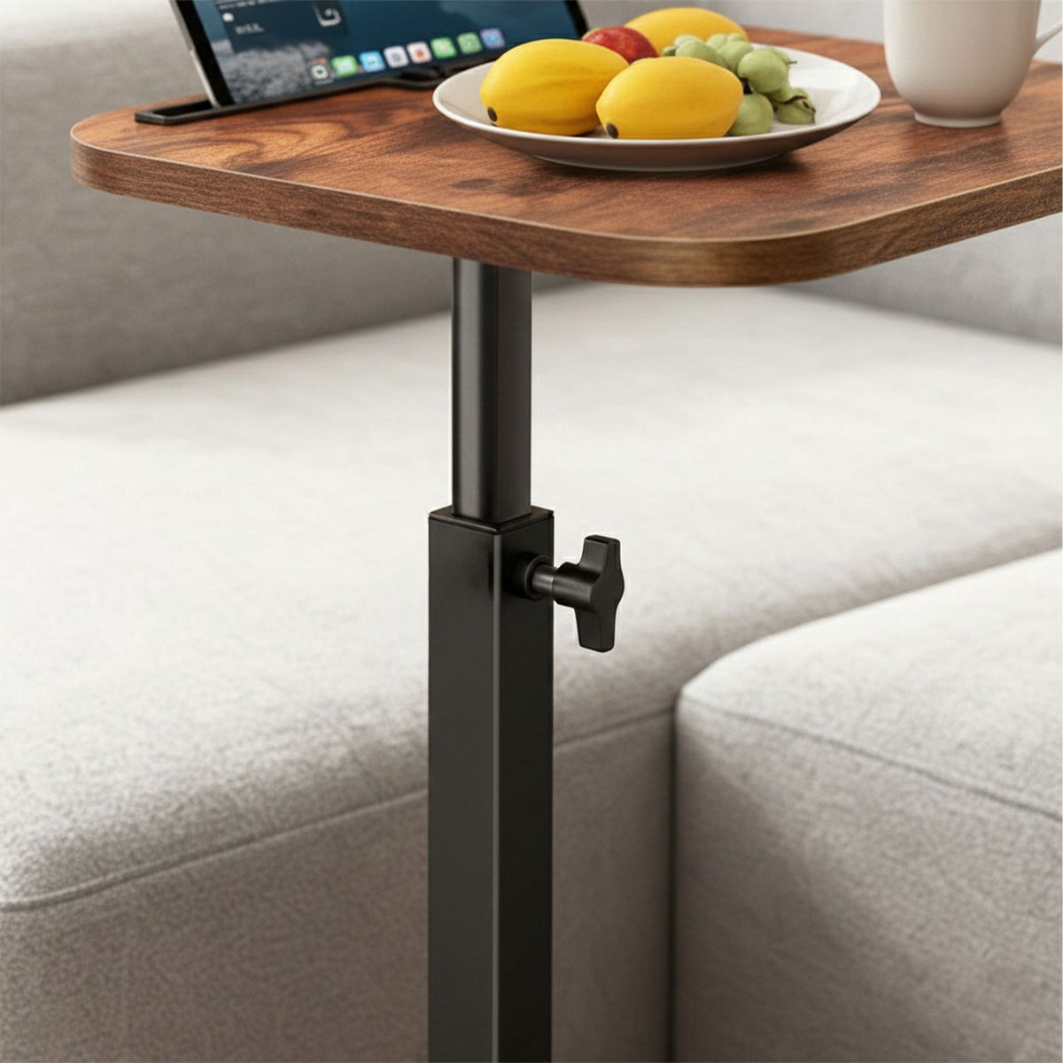 Height-Adjustable Side Table with Tablet Holder
