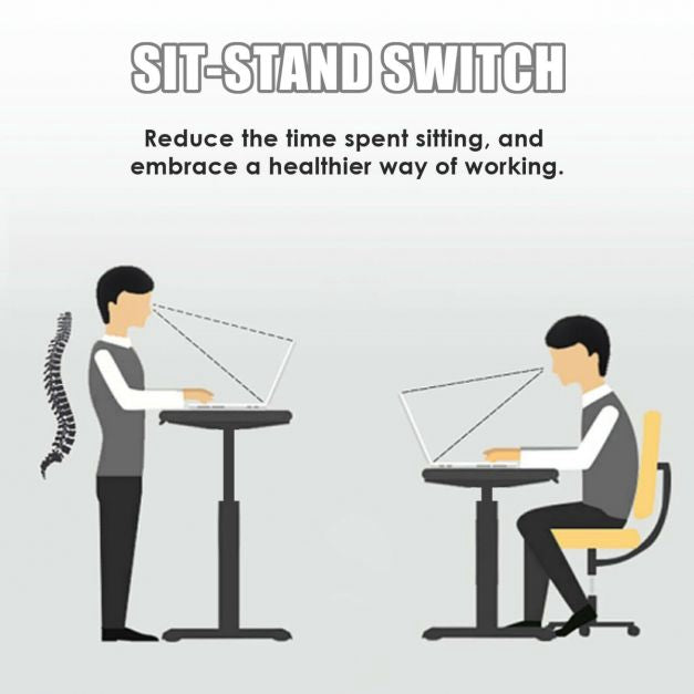 Height Adjustable Sit-Stand Desk with Locking Casters