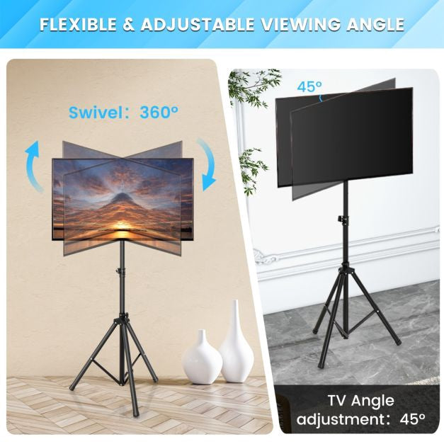 Height-Adjustable TV Tripod Stand, 21–47 Inch, 35 kg