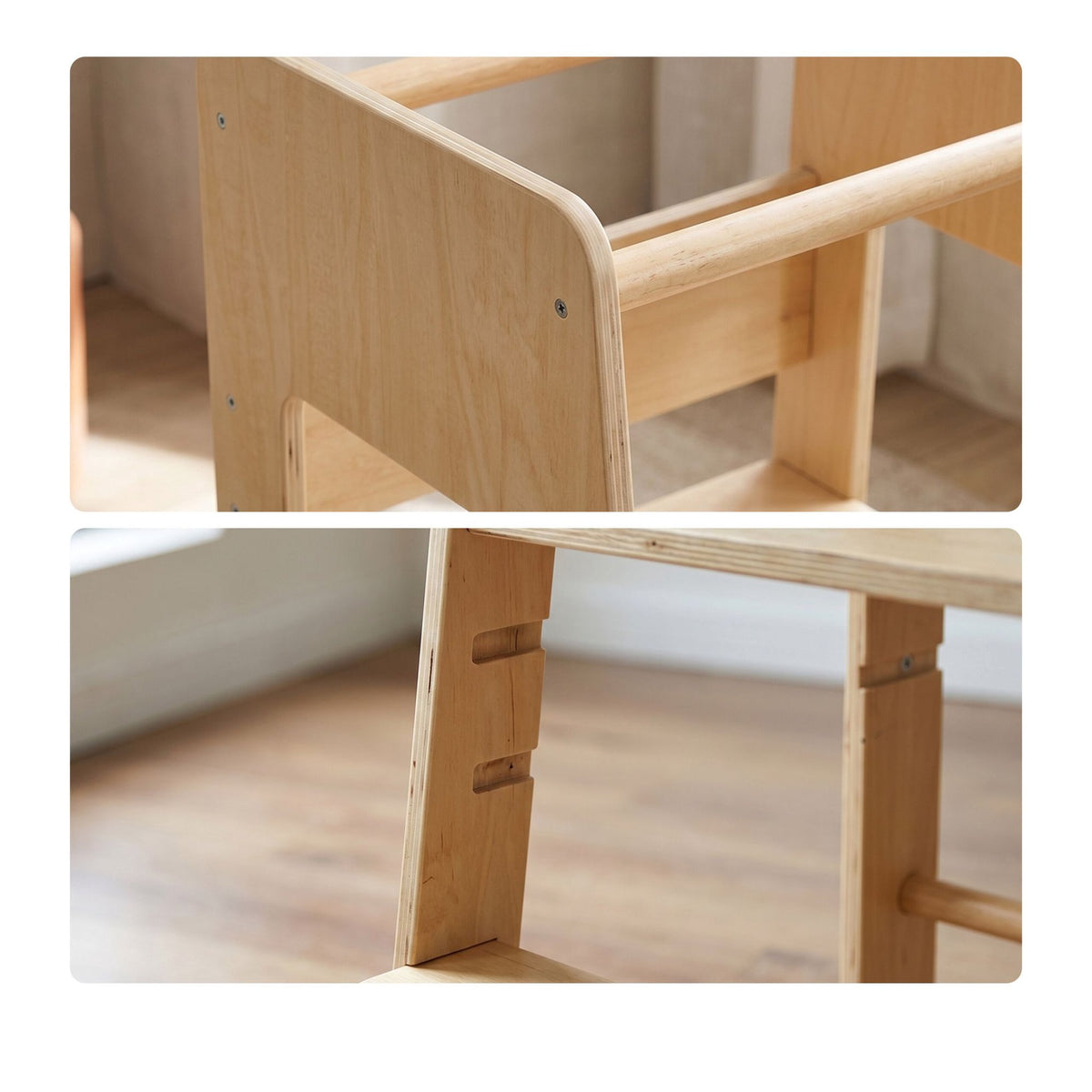Height-Adjustable Toddler Learning Tower, Natural Wood
