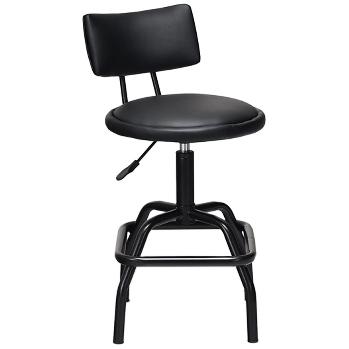 Height-adjustable bar stool with faux leather & padded backrest 360° rotating bar chair