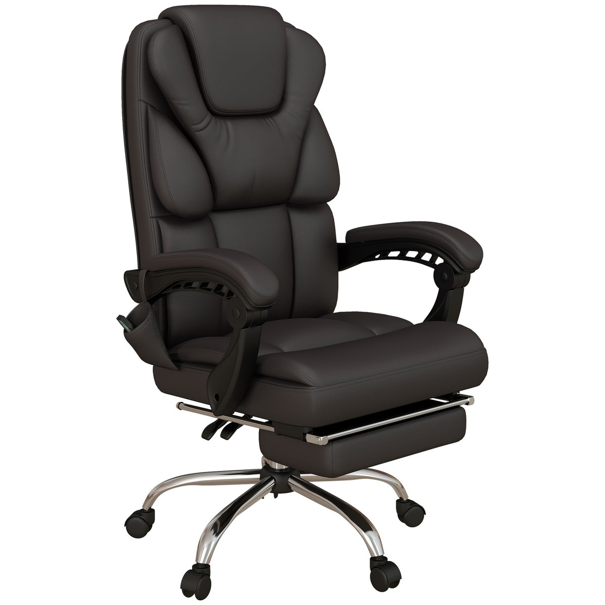 Height-adjustable office chair with massage function, ergonomic desk chair, executive chair, up to 120 kg, brown
