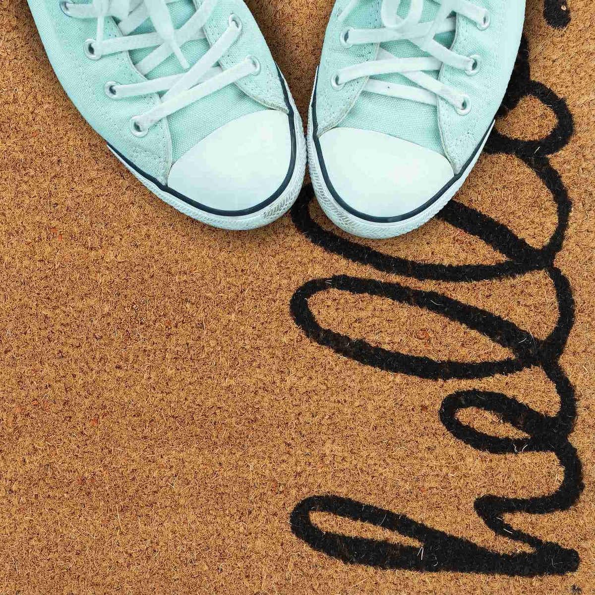 Hello coconut door mat